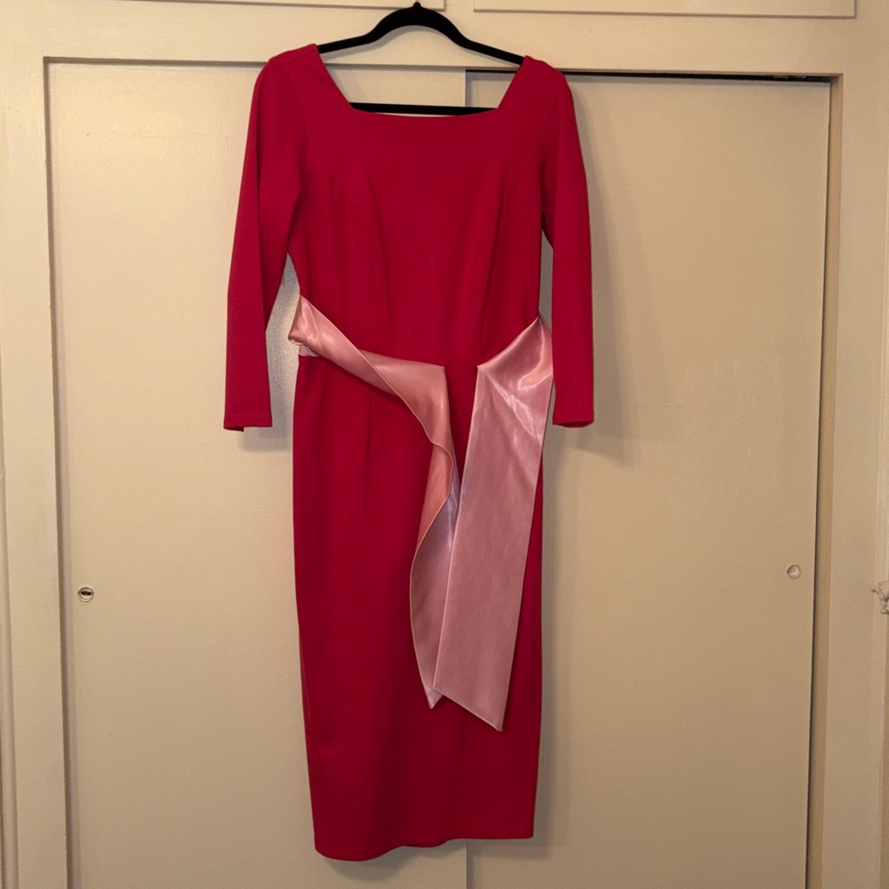 Pinup Couture Vibrant Pink Dress Size XL Stretch Princess Aurora Disney Dapper - Picture 3 of 13